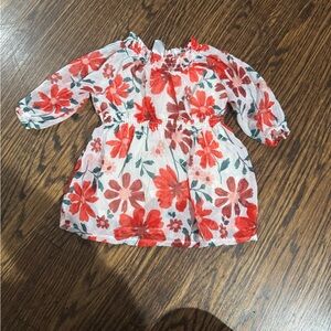 Carter's Red and White Floral Kids Blouse
